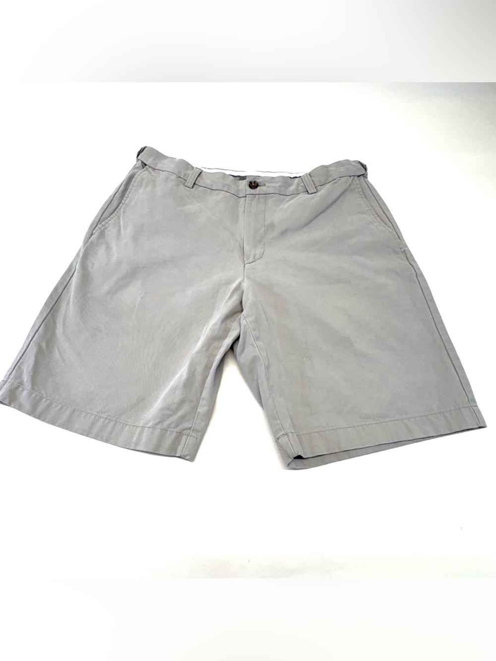Sears Men's Light Grey Flat-Front Chino Shorts - Size 34
